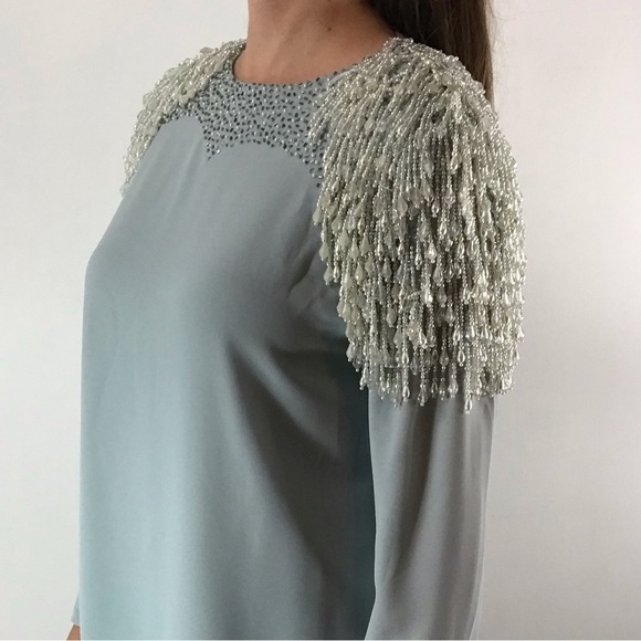 VINTAGE 60’s 70’s Bead Embellished Evening Formal Cocktail Party Top Skirt Set - Picture 6 of 16